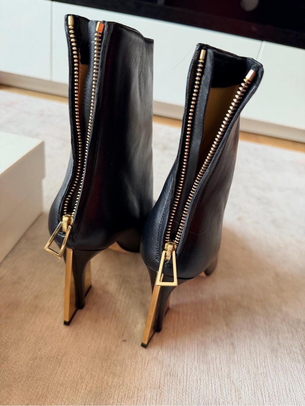 Giannico Black Napa Leather Ankle Boots Size 38 - Picture 5 of 8